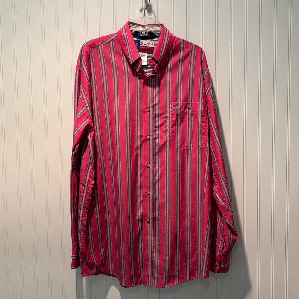 Wrangler George Straight Cowboy Cut CollectionMulticolor Striped Shirt Size L